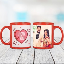 Love customized red color mug